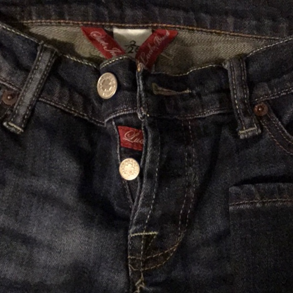 LUCKY BRAND JEANS WOMENS SHORT INSEAM SIZE 2 X 26 FLARED LEGS TWO BUTTON FLY